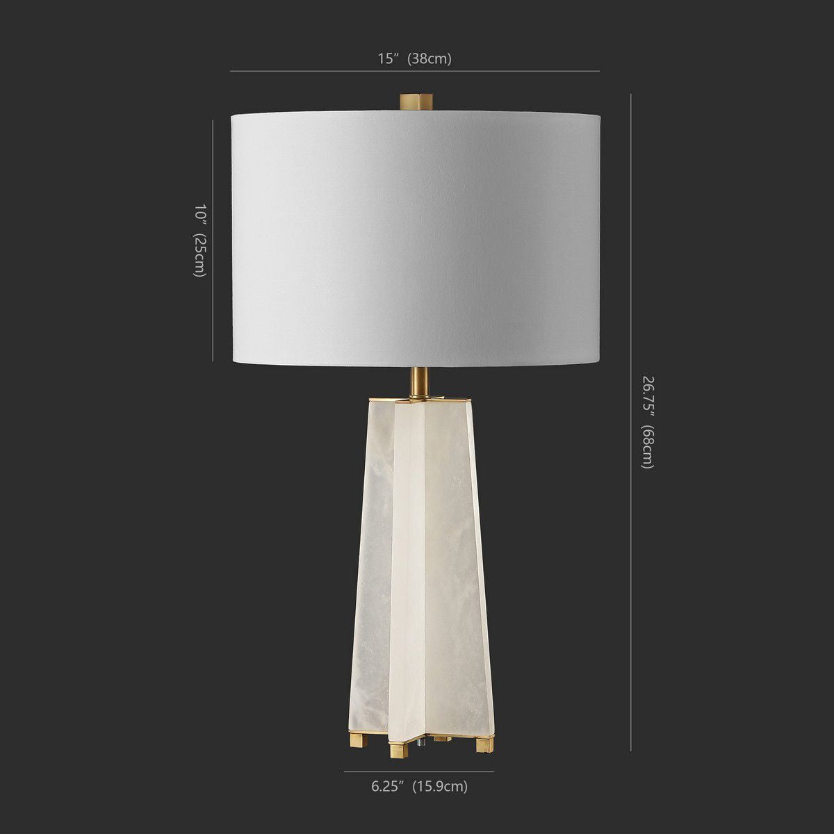 Safavieh Kraus Alabaster Table Lamp - White | Table Lamps | Modishstore - 3