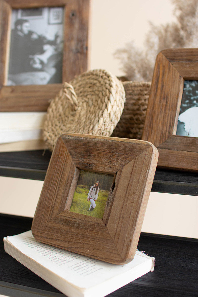 Recycled Wood Photo Frames Set Of 3 By Kalalou | Frames | Modishstore - 3