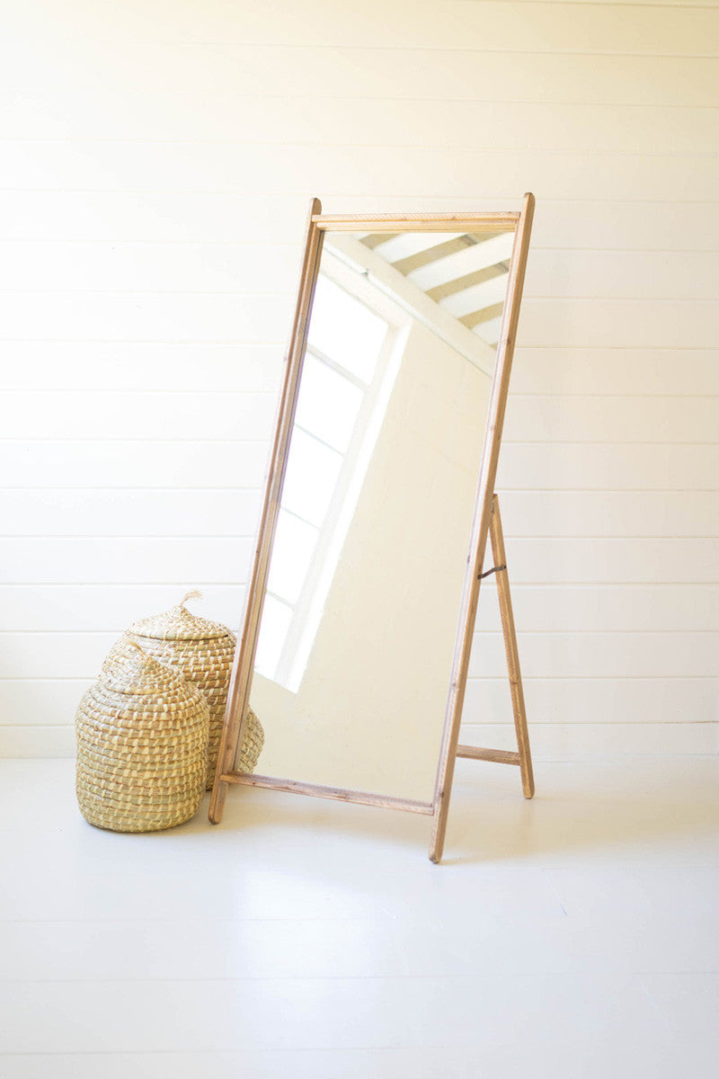 Wood Framed Floor Mirror By Kalalou | Mirrors | Modishstore