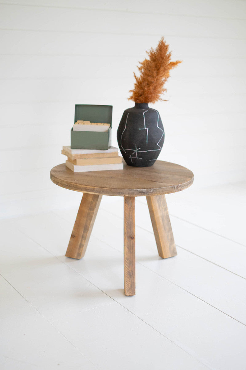 Round Wooden Side Table By Kalalou | Side Tables | Modishstore