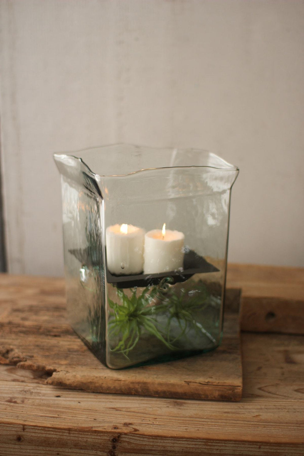 Kalalou Giant Square Candle Hurricane | Modishstore | Candle Holders