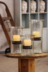 Kalalou Original Glass Candle Cylinder With Rustic Insert