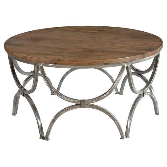Crestview Collection Bengal Manor Mango Wood and Steel Round Cocktail Table | Coffee Tables | Modishstore