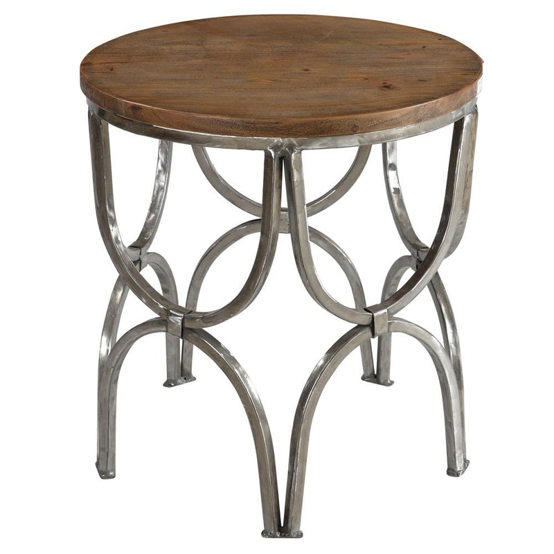 Crestview Collection Bengal Manor Mango Wood and Steel Round End Table | End Tables | Modishstore