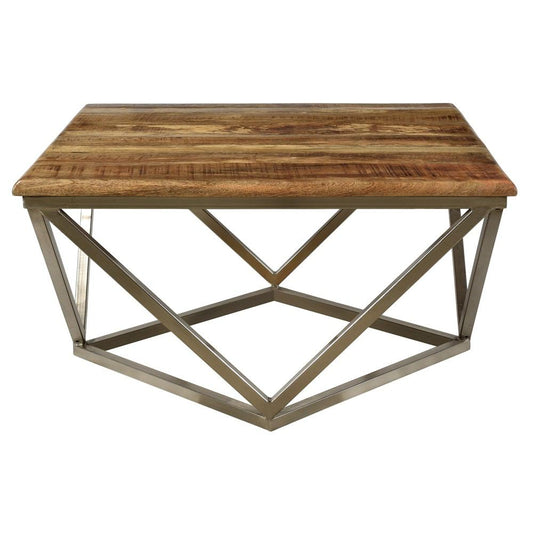 Crestview Collection Bengal Manor Mango Wood and Iron Square Coffee Table | Coffee Tables | Modishstore