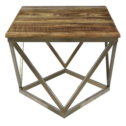 Crestview Collection Bengal Manor Mango Wood and Iron Square End Table | End Tables | Modishstore