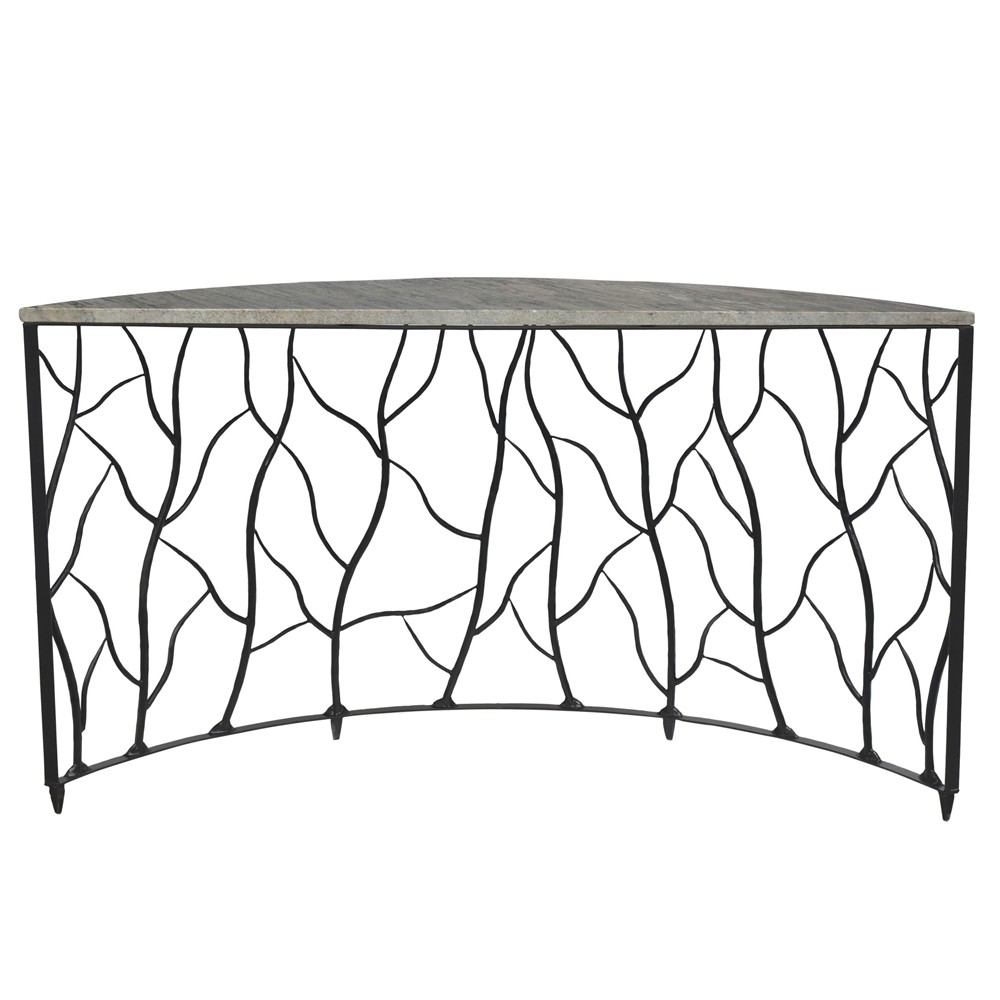 Crestview Collection Bengal Manor Iron and Marble Demilune Power Console | Console Tables | Modishstore - 3