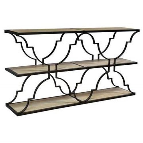 Crestview Collection Bengal Manor Iron and Wood Architectural 3 Tier Console | Console Tables | Modishstore