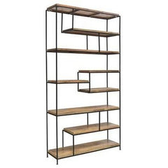 Crestview Collection Bengal Manor Iron and Wood Offset Large Etagere