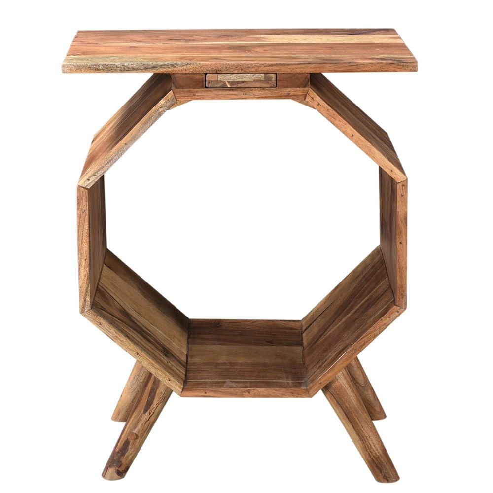 Crestview Collection Bengal Manor Acacia Wood Octagon Accent Table | Accent Tables | Modishstore - 2