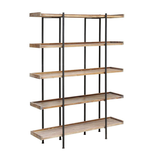 Crestview Collection Wingate Rustic Wood and Metal 4 Shelf Etagere | Shelves & Shelving Units | Modishstore