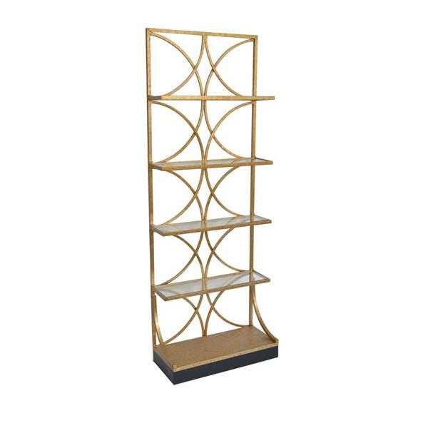 Crestview Collection Melrose Gold & Glass 4 Tier Etagere | Shelves & Shelving Units | Modishstore
