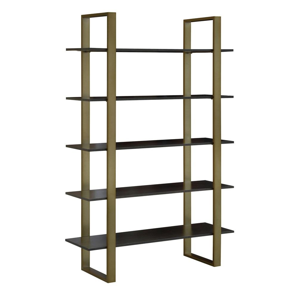 Crestview Collection Broadway Antique Brass and Ebony Wood Tiered Etagere | Shelves & Shelving Units | Modishstore