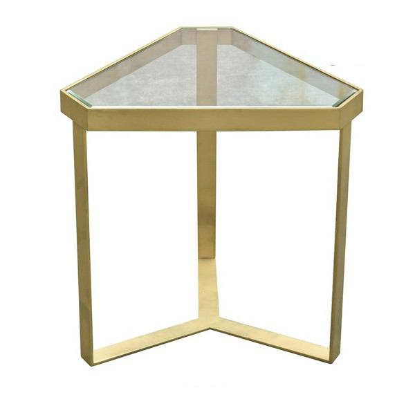Crestview Collection Melrose Gold Triangle Accent Table | Accent Tables | Modishstore