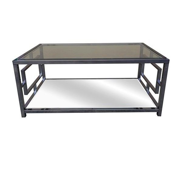Crestview Collection Bentley Chrome Rectangle Design Cocktail Table with Beveled Mirror Top | Coffee Tables | Modishstore