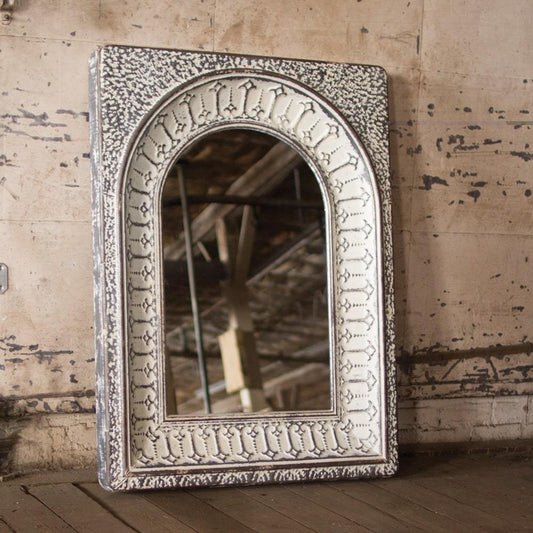 Kalalou Pressed Metal Arched Wall Mirror | Modishstore | Mirrors