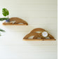 Wooden Wall Shelves With Arched Cane Detail Set Of 2 By Kalalou | Modishstore | Wall Shelf