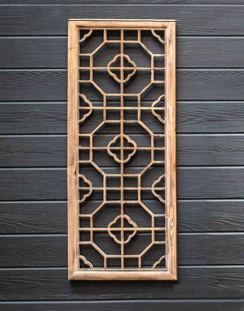 Vagabond Vintage Chinese Wood Screen - Rectangle | Modishstore | Wall Decor