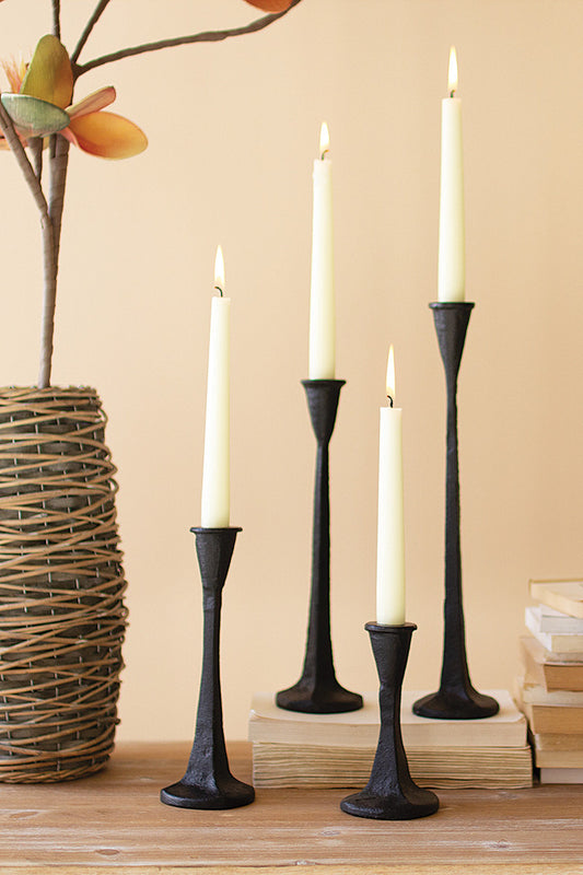 Cast iron taper candle holders Set Of 4 By Kalalou | Modishstore | Candle Holders