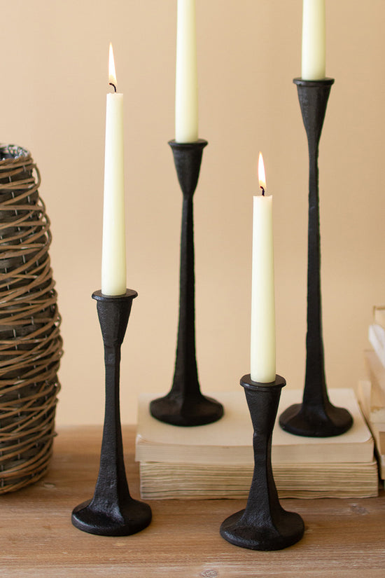 Cast Iron Taper Candle Holders Set Of 4 By Kalalou Black Modish Store