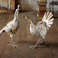 Kalalou Antiqued Distressed White Metal Turkeys - Set Of 2-2