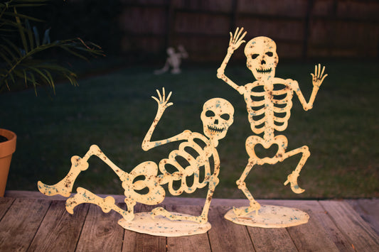 Kalalou Glow In The Dark Skeletons On Bases | Modishstore | Sculptures