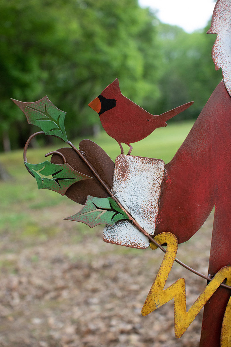 Painted Metal Welcome Santa Yard Art By Kalalou-2