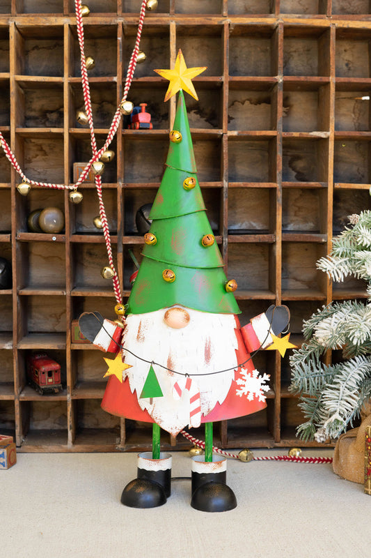 Painted Metal Christmas Gnome By Kalalou | Holiday | Modishstore