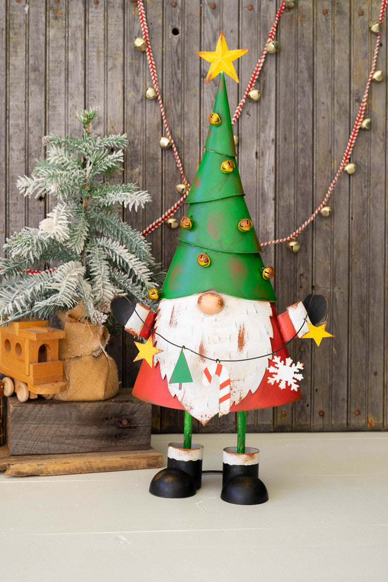 Painted Metal Christmas Gnome By Kalalou | Holiday | Modishstore - 2