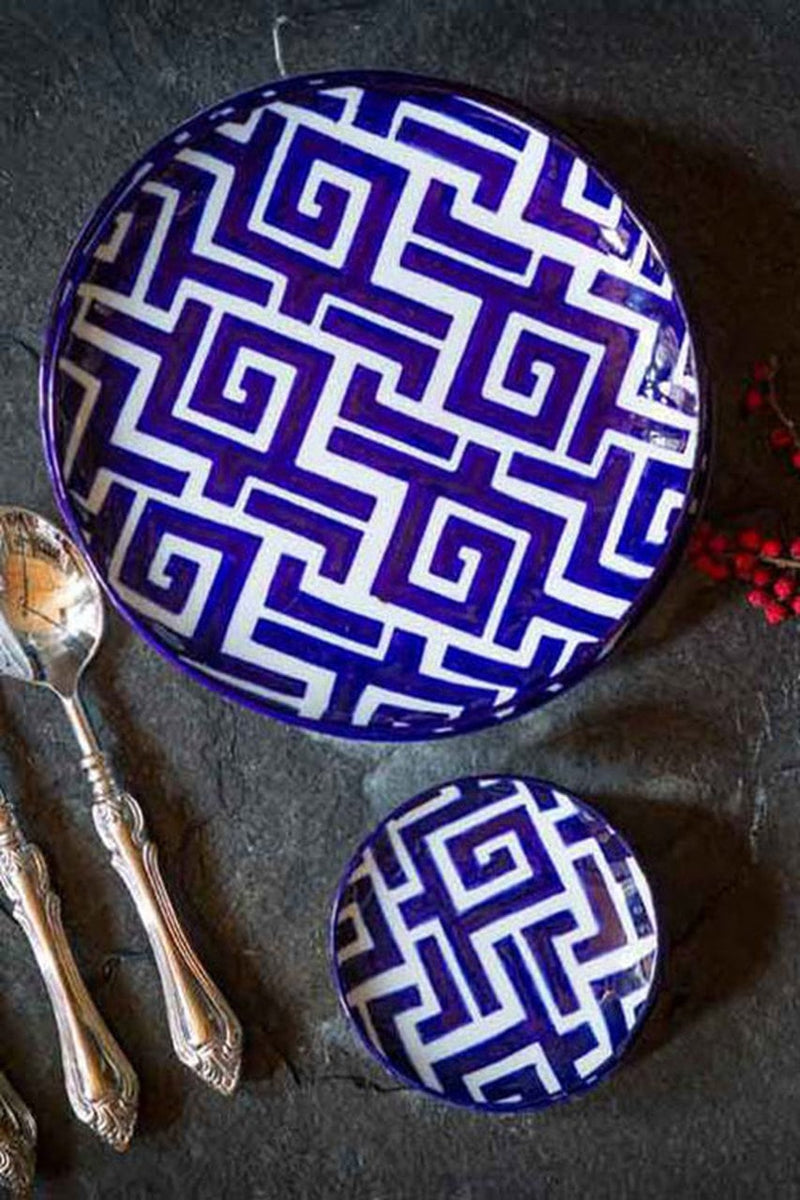 Handpainted Ceramic Moroccan Plates Set of 4  by Vagabond Vintage | Modishstore | Decorative Bowls