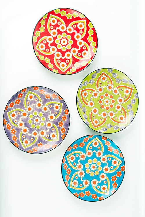 Vagabond Vintage Handpainted Ceramic Plates | Modishstore | Trays & Pedestals-2