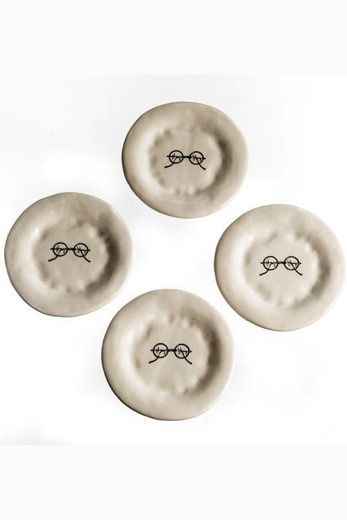 Vagabond Vintage Eyeglass Accent Appetizer Plates | Modishstore | Trays & Pedestals