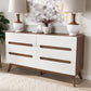 Baxton Studio Calypso Mid-Century Modern White and Walnut Wood 6-Drawer Storage Dresser | Modishstore | Drawers