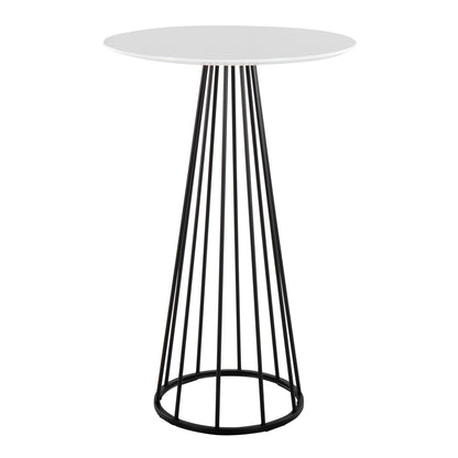 Canary Contemporary Bar Table in Black Steel and White Wood By LumiSource | Bar Tables | Modishstore