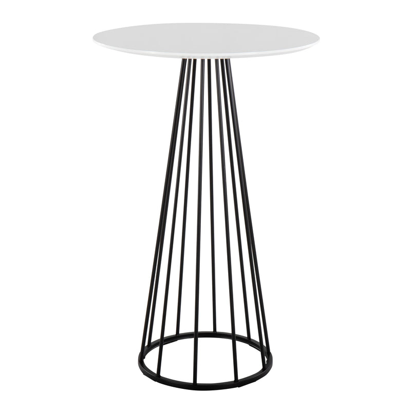 Canary Contemporary Bar Table in Black Steel and White Wood By LumiSource | Bar Tables | Modishstore