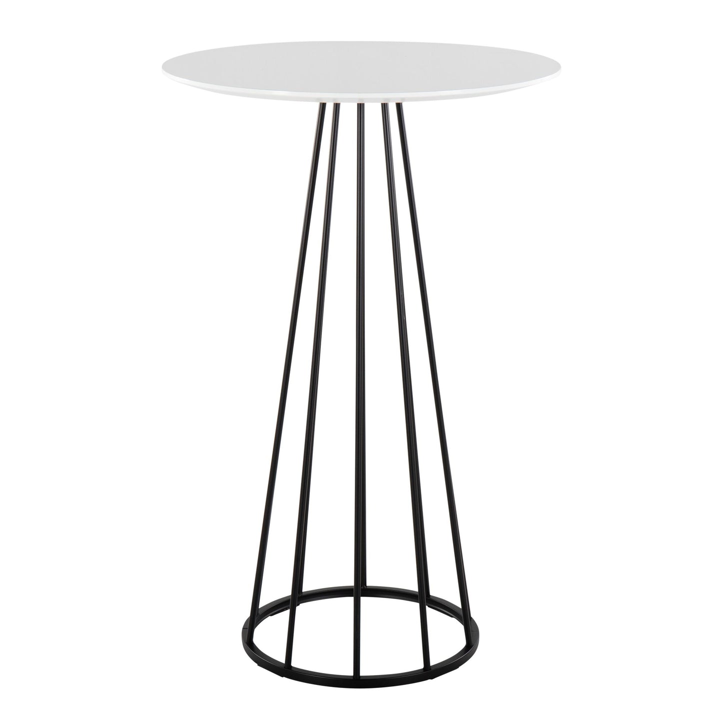 Canary Contemporary Bar Table in Black Steel and White Wood By LumiSource | Bar Tables | Modishstore - 3