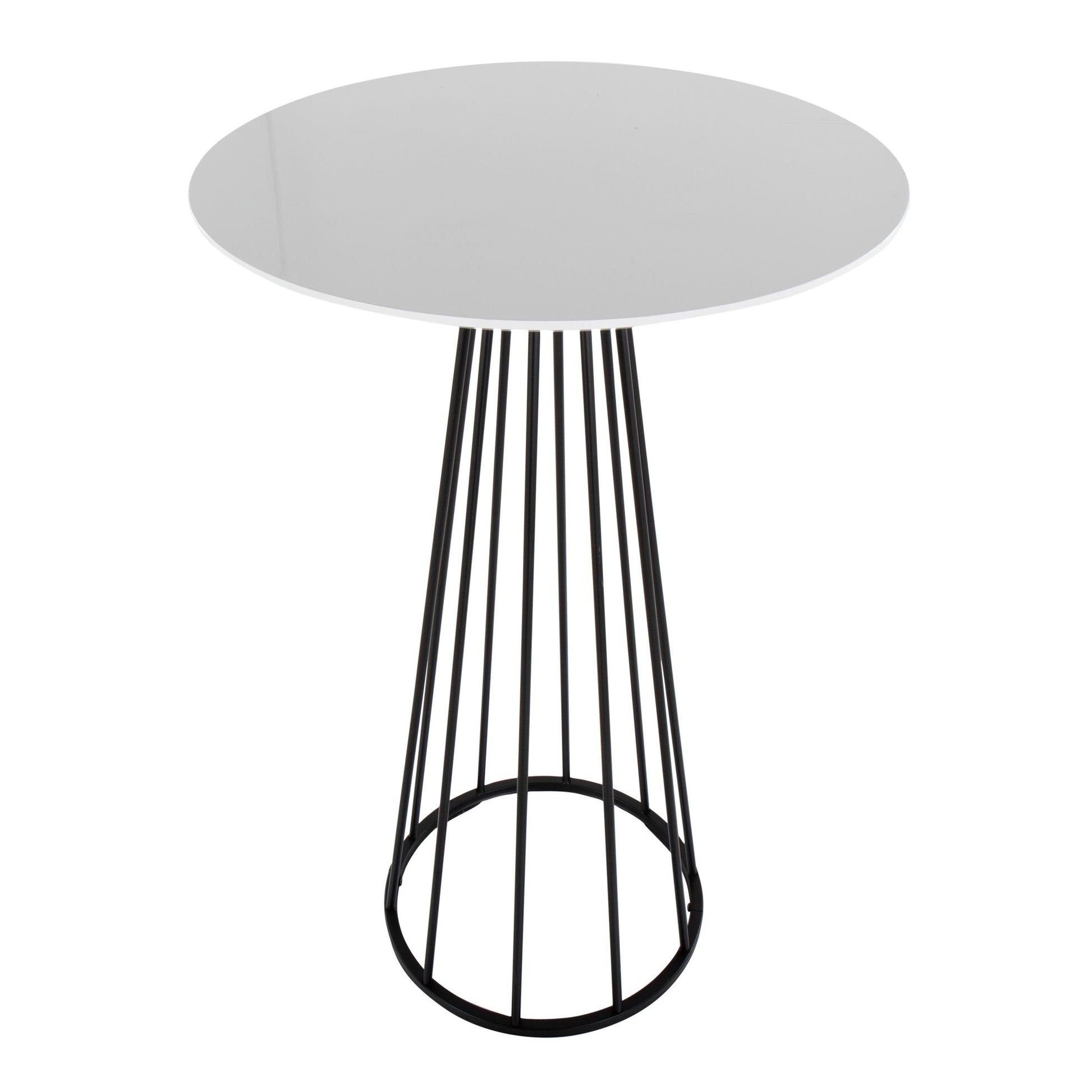 Canary Contemporary Bar Table in Black Steel and White Wood By LumiSource | Bar Tables | Modishstore - 4
