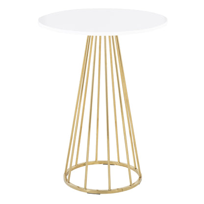 Canary Cece Contemporary/Glam Counter Table in Gold Steel and White Wood By LumiSource | Bar Tables | Modishstore