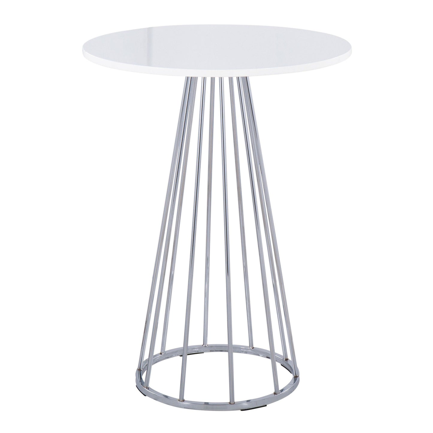 Canary Cece Contemporary/Glam Counter Table in Gold Steel and White Wood By LumiSource | Bar Tables | Modishstore - 7