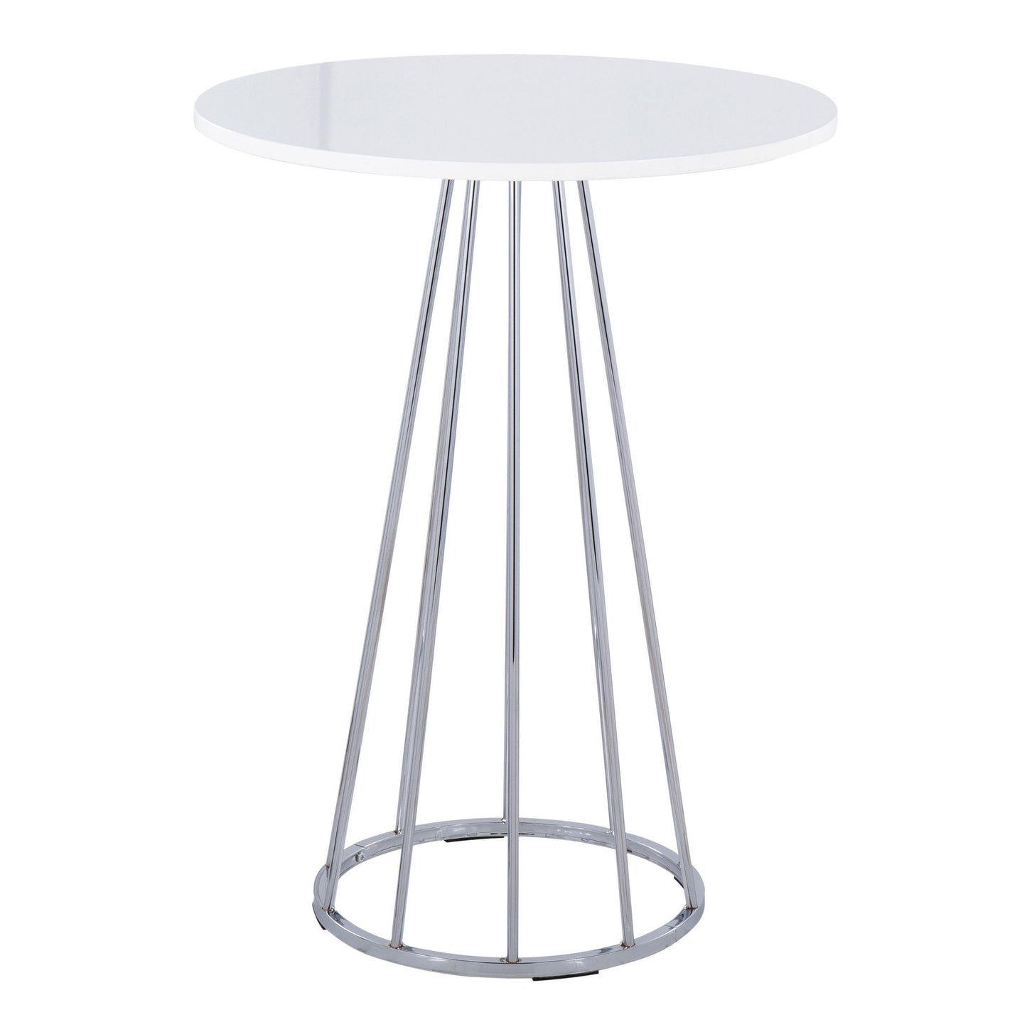 Canary Cece Contemporary/Glam Counter Table in Gold Steel and White Wood By LumiSource | Bar Tables | Modishstore - 9