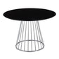 Canary Contemporary Dining Table in Silver Metal and Black Wood Top By LumiSource | Dining Tables | Modishstore