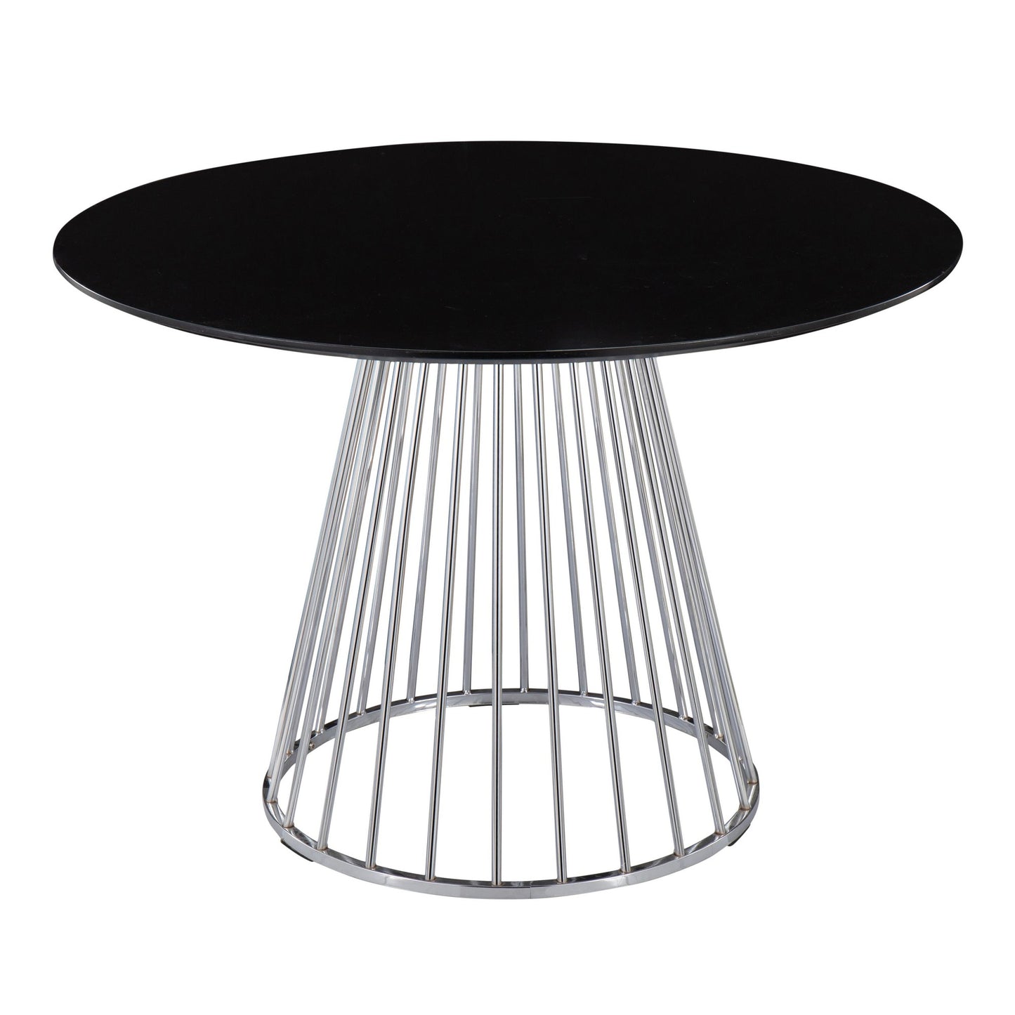 Canary Contemporary Dining Table in Silver Metal and Black Wood Top By LumiSource | Dining Tables | Modishstore - 3