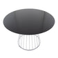 Canary Contemporary Dining Table in Silver Metal and Black Wood Top By LumiSource | Dining Tables | Modishstore - 4