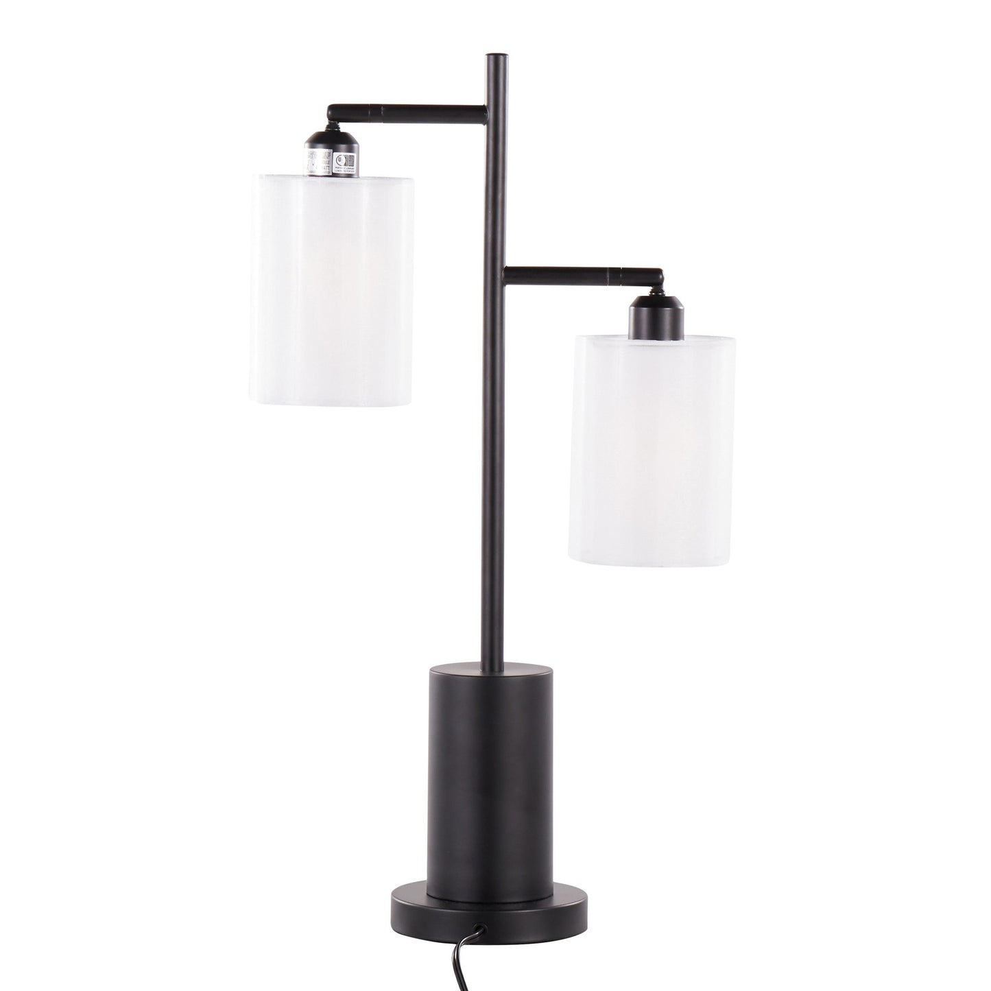 Cannes Contemporary Table Lamp in Black Metal with White Shades By LumiSource | Table Lamps | Modishstore - 8