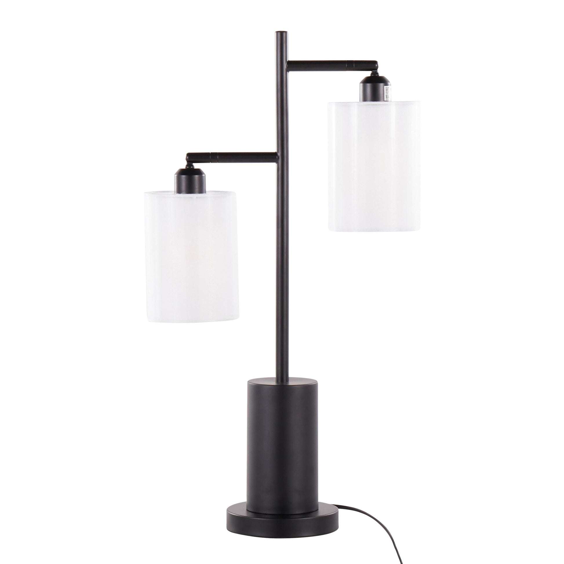 Cannes Contemporary Table Lamp in Black Metal with White Shades By LumiSource | Table Lamps | Modishstore - 3