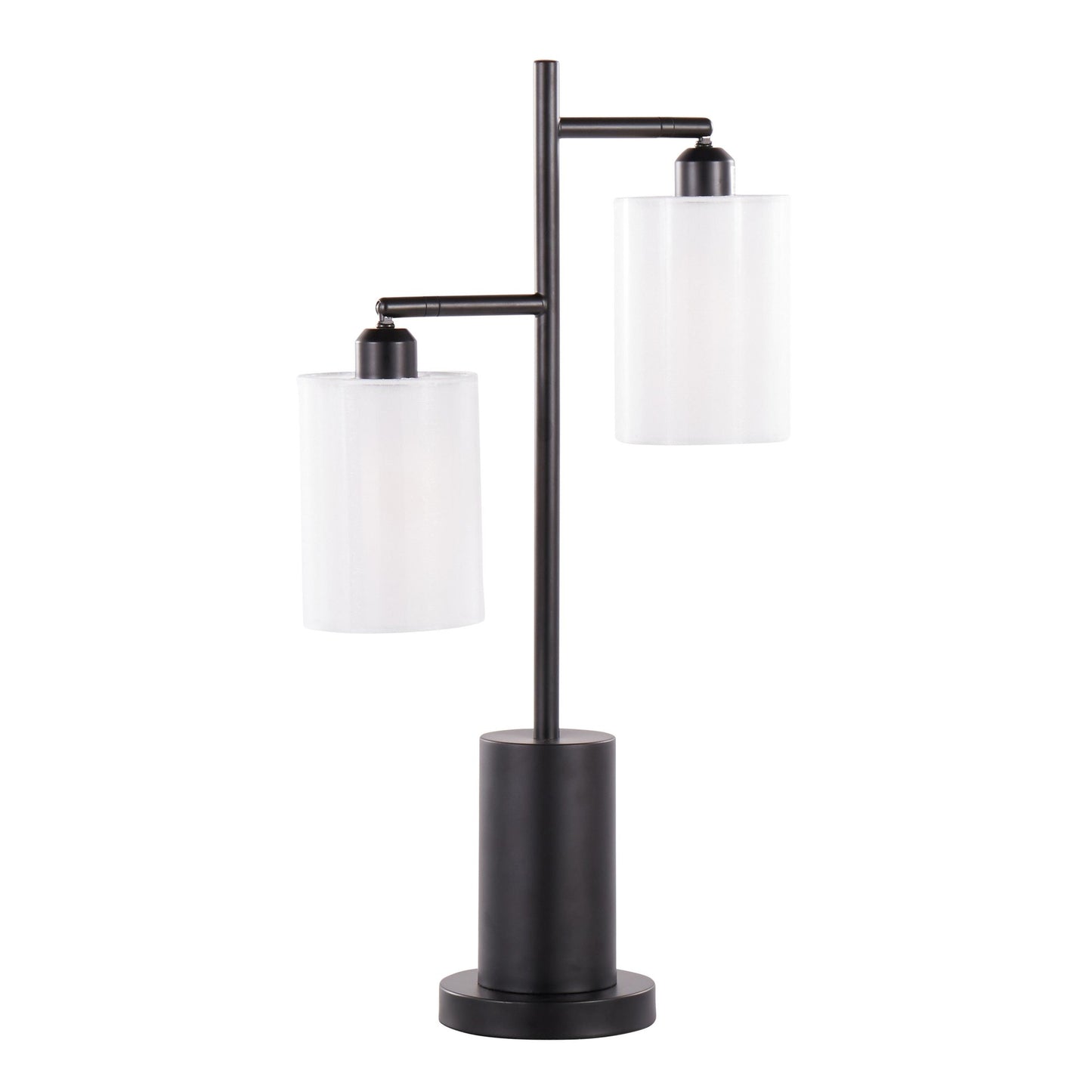 Cannes Contemporary Table Lamp in Black Metal with White Shades By LumiSource | Table Lamps | Modishstore - 2