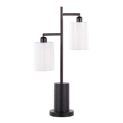 Cannes Contemporary Table Lamp in Black Metal with White Shades By LumiSource | Table Lamps | Modishstore - 2