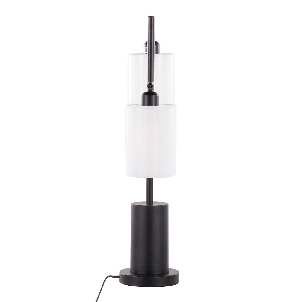 Cannes Contemporary Table Lamp in Black Metal with White Shades By LumiSource | Table Lamps | Modishstore - 6