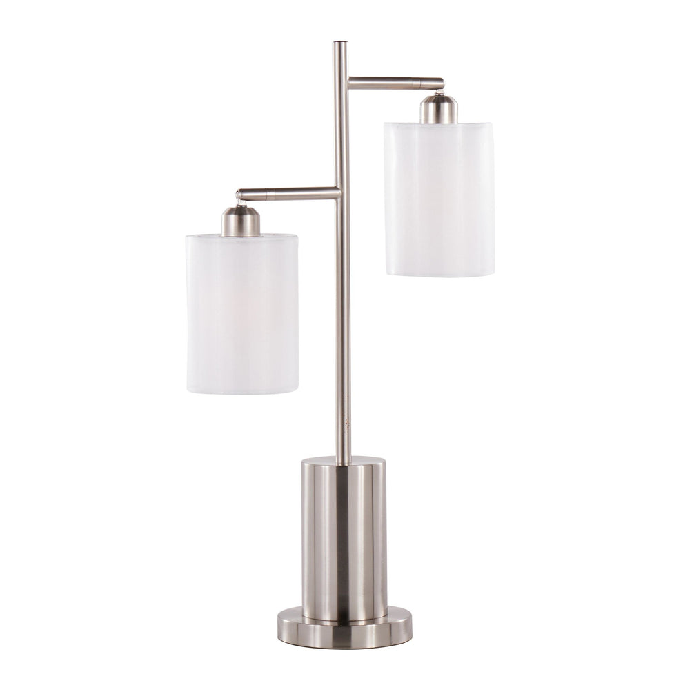 Cannes Contemporary Table Lamp in Black Metal with White Shades By LumiSource | Table Lamps | Modishstore - 9