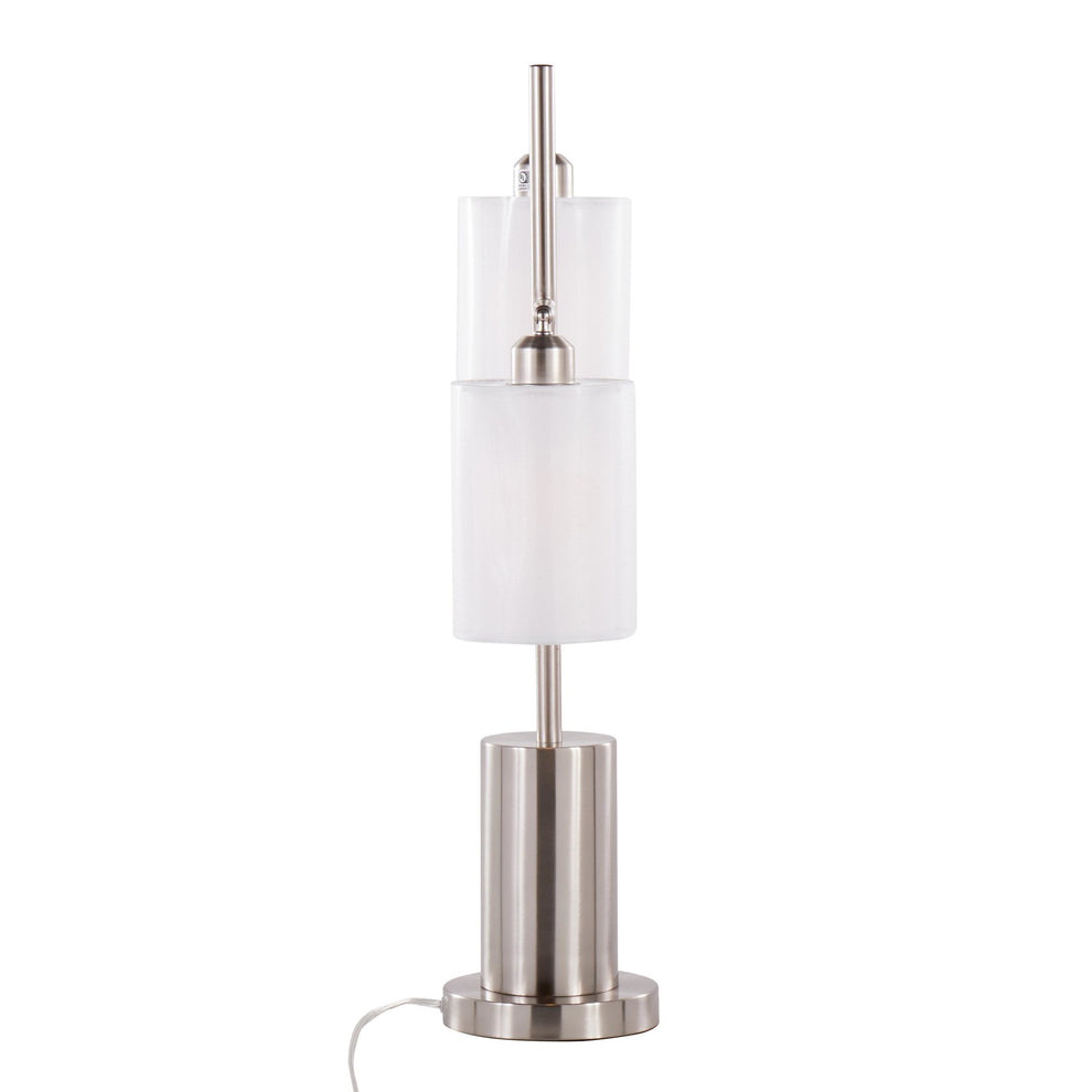 Cannes Contemporary Table Lamp in Black Metal with White Shades By LumiSource | Table Lamps | Modishstore - 14
